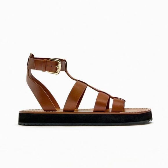 ZARA LEATHER FISHERMAN SANDALS - Picture 6 of 10
